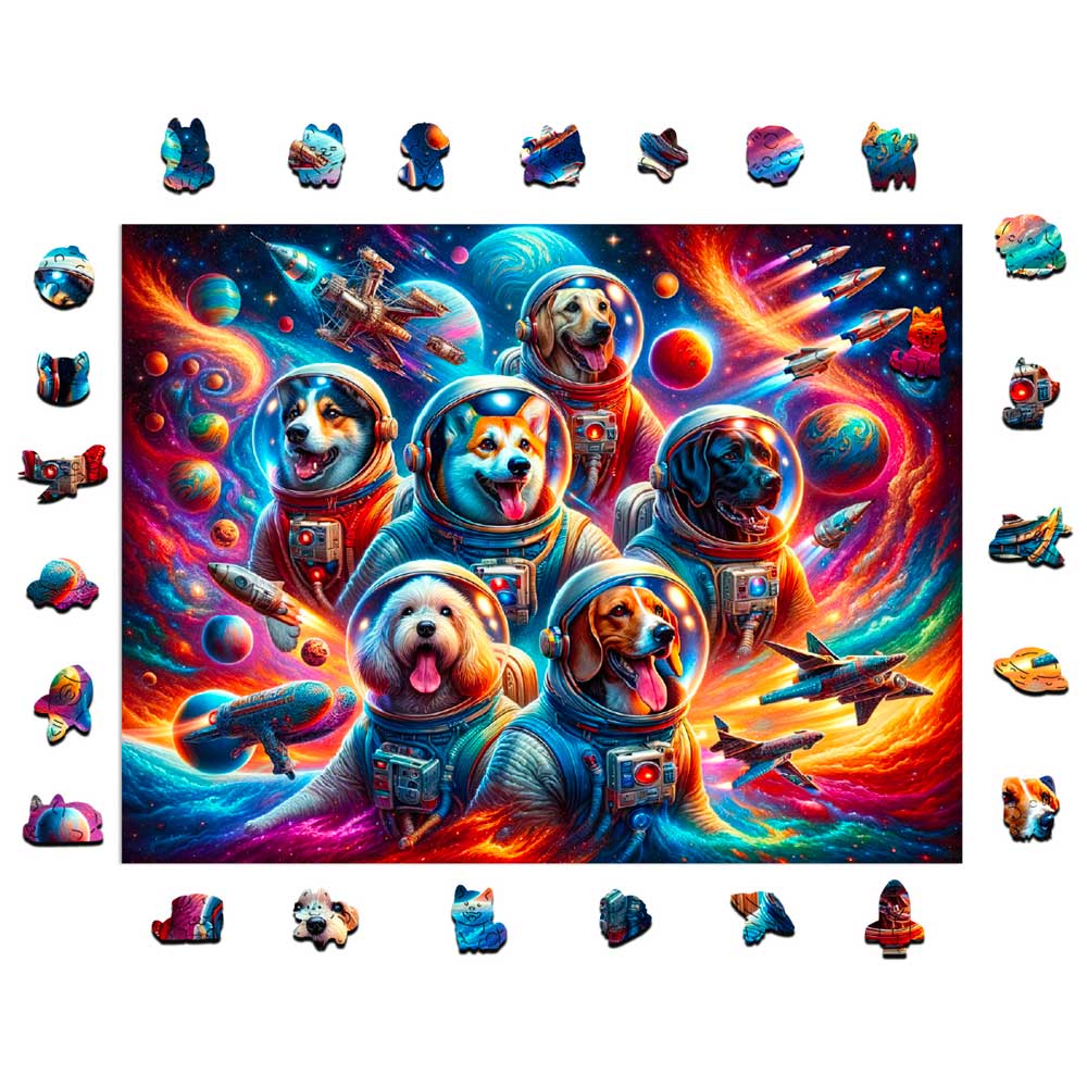 A5 Astronaut Dogs - Jigsaw Puzzle