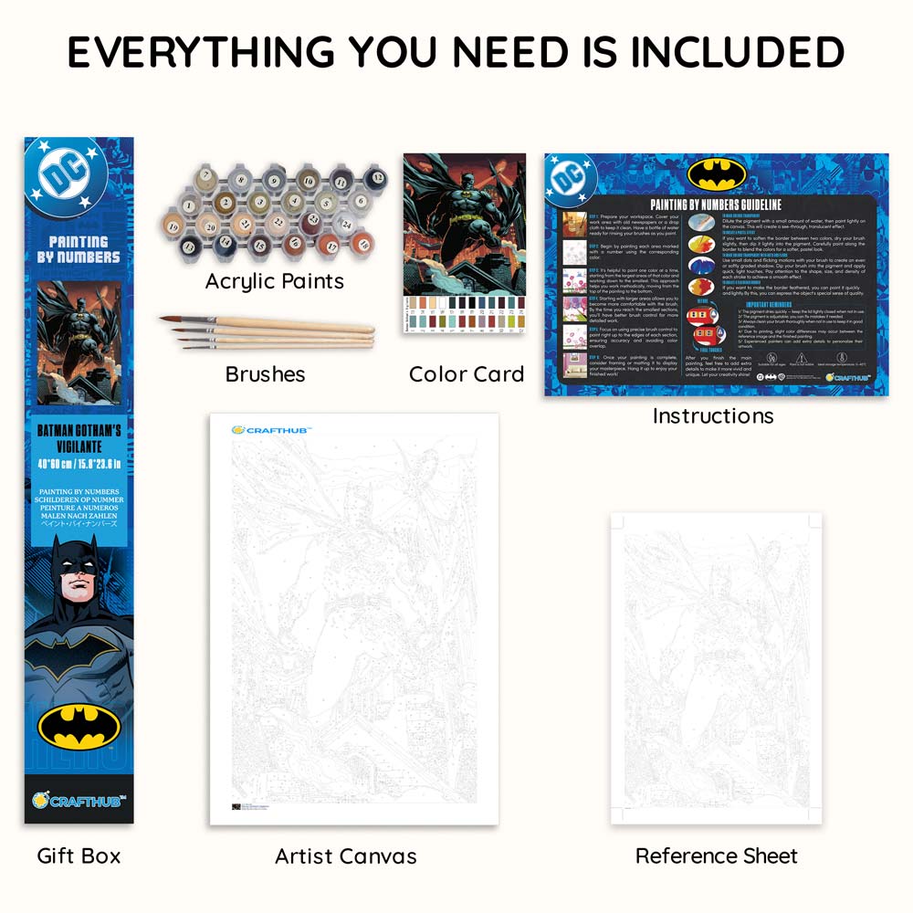 Painting By Numbers Kits 15.7" x 23.6" (40x60cm) Batman Gotham's Vigilante - Paint By Numbers Kit