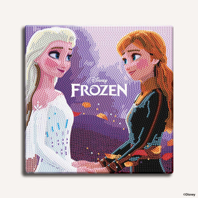 Diamond Painting Kits 9.8" x 9.8" | 25cm x 25cm Frozen Sisters - Framed Diamond Painting Kit