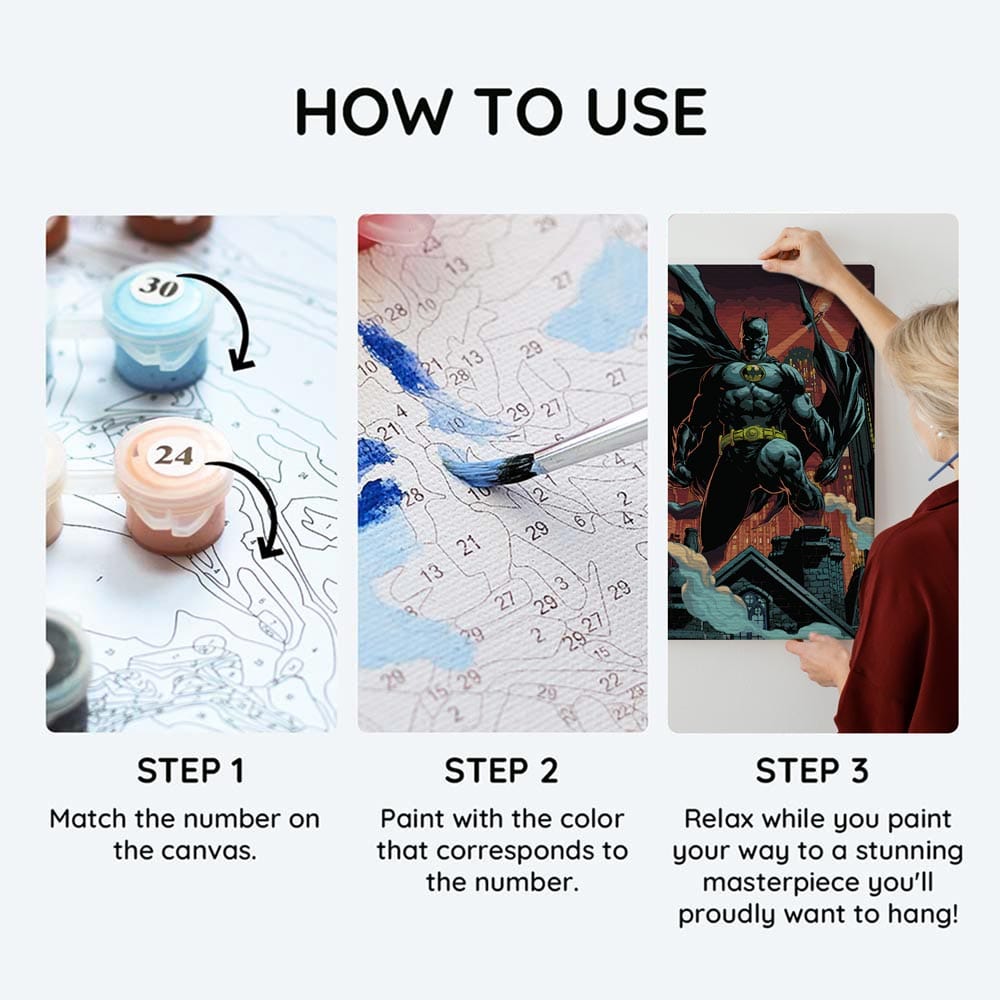 Painting By Numbers Kits 15.7" x 23.6" (40x60cm) Batman Gotham's Vigilante - Paint By Numbers Kit