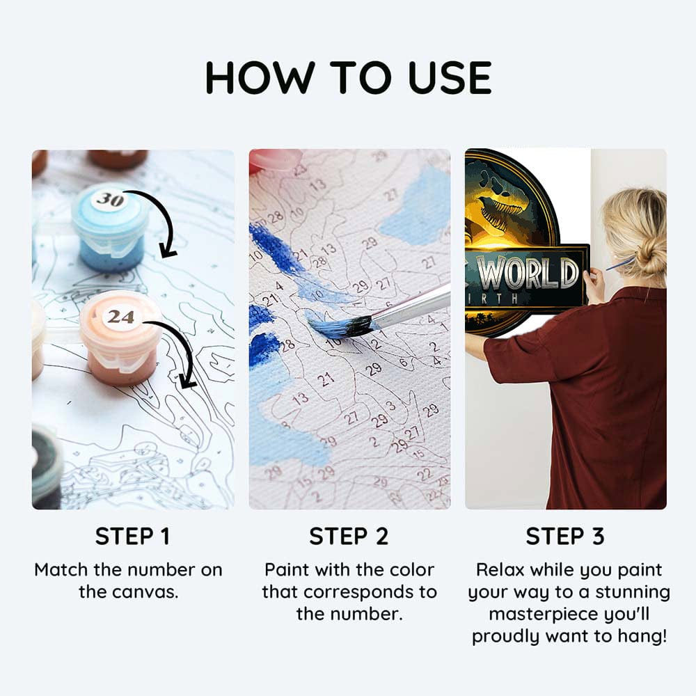 Painting By Numbers Kits 15.7" x 19.7" (40x50cm) Jurassic World Rebirth - Paint By Numbers Kit