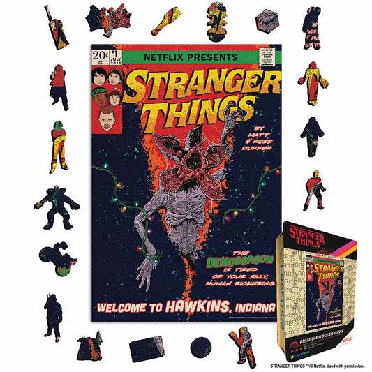 Animal Jigsaw Puzzle > Wooden Jigsaw Puzzle > Jigsaw Puzzle A4 + Wooden Gift Box Welcome to Hawkins, Indiana - Wooden Jigsaw Puzzle