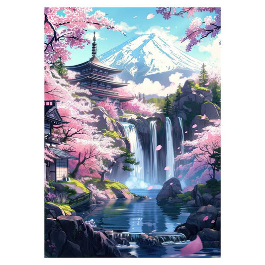 Cherry Zen Garden - Wooden Jigsaw Puzzle