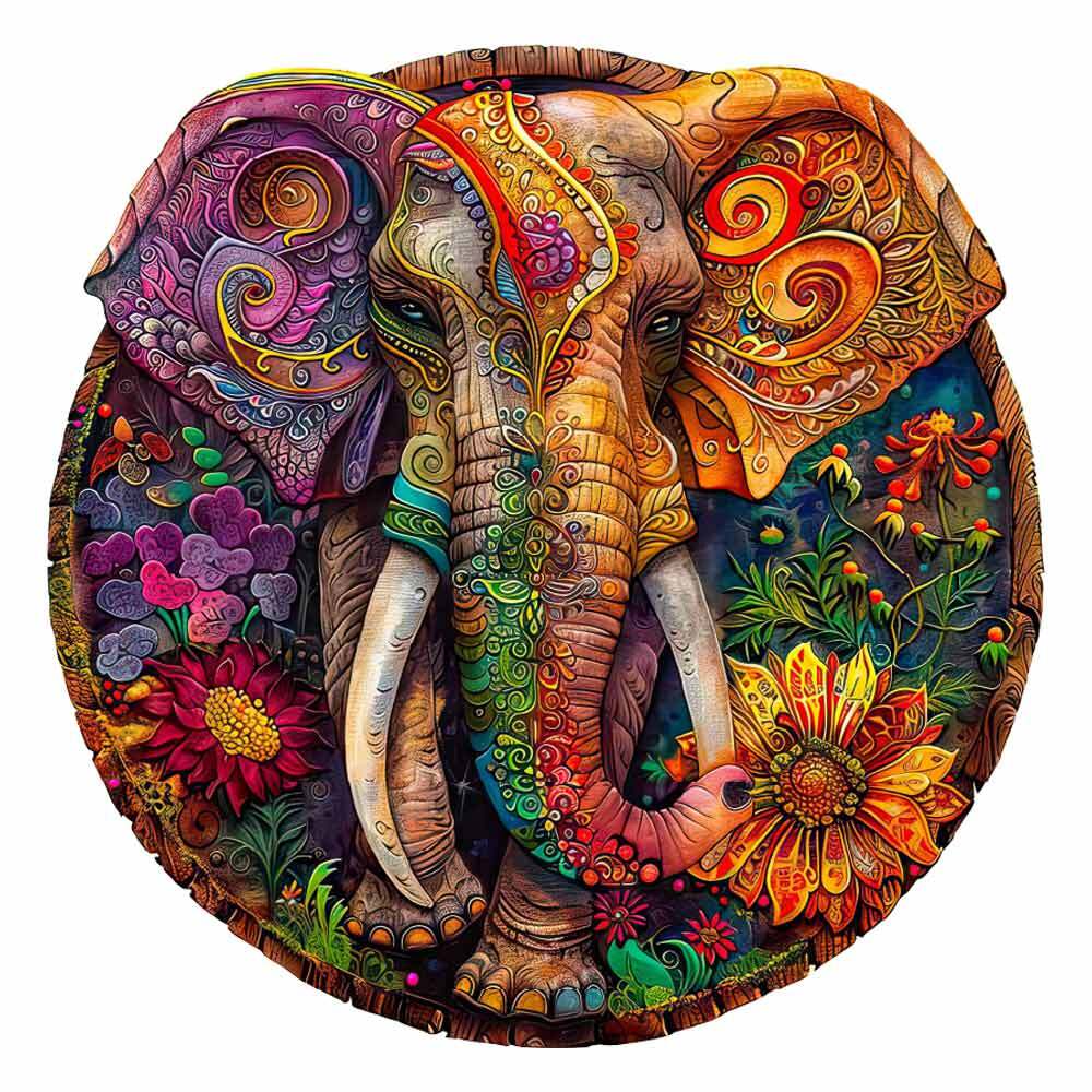Animal Jigsaw Puzzle > Wooden Jigsaw Puzzle > Jigsaw Puzzle Enchanted Elephant - Jigsaw Puzzle