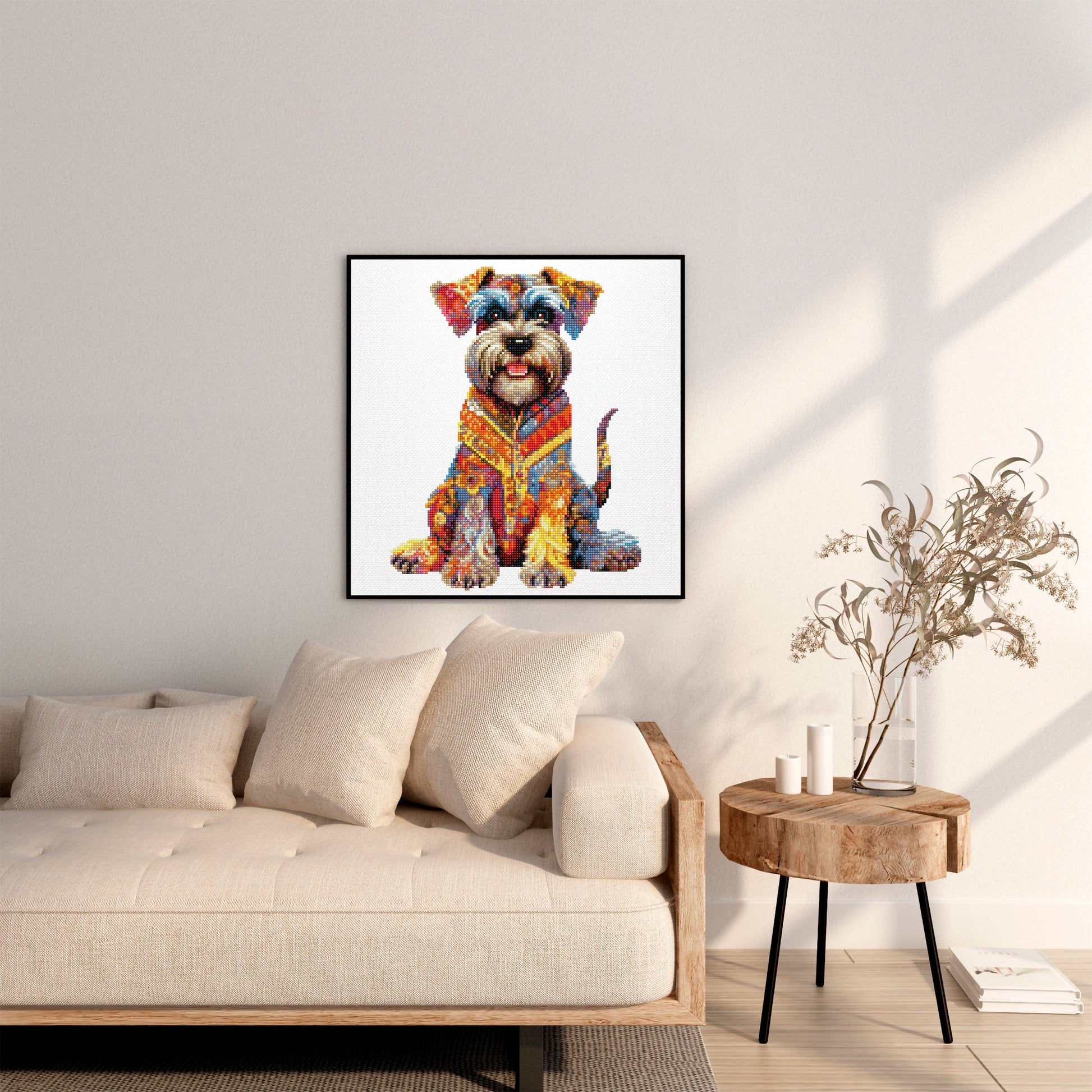 15.7"x15.7" / 40cm x 40cm Schnauzer Dog - Diamond Painting Kit