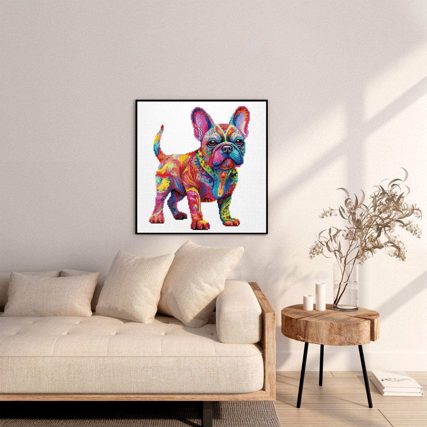 15.7"x15.7" / 40cm x 40cm French Bulldog / Frenchie - Diamond Painting Kit