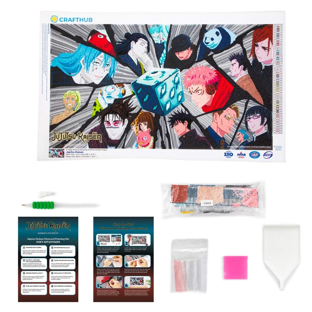 26" x 14.6" / 66cm x 37cm Jujutsu Kaisen - Diamond Painting Kit