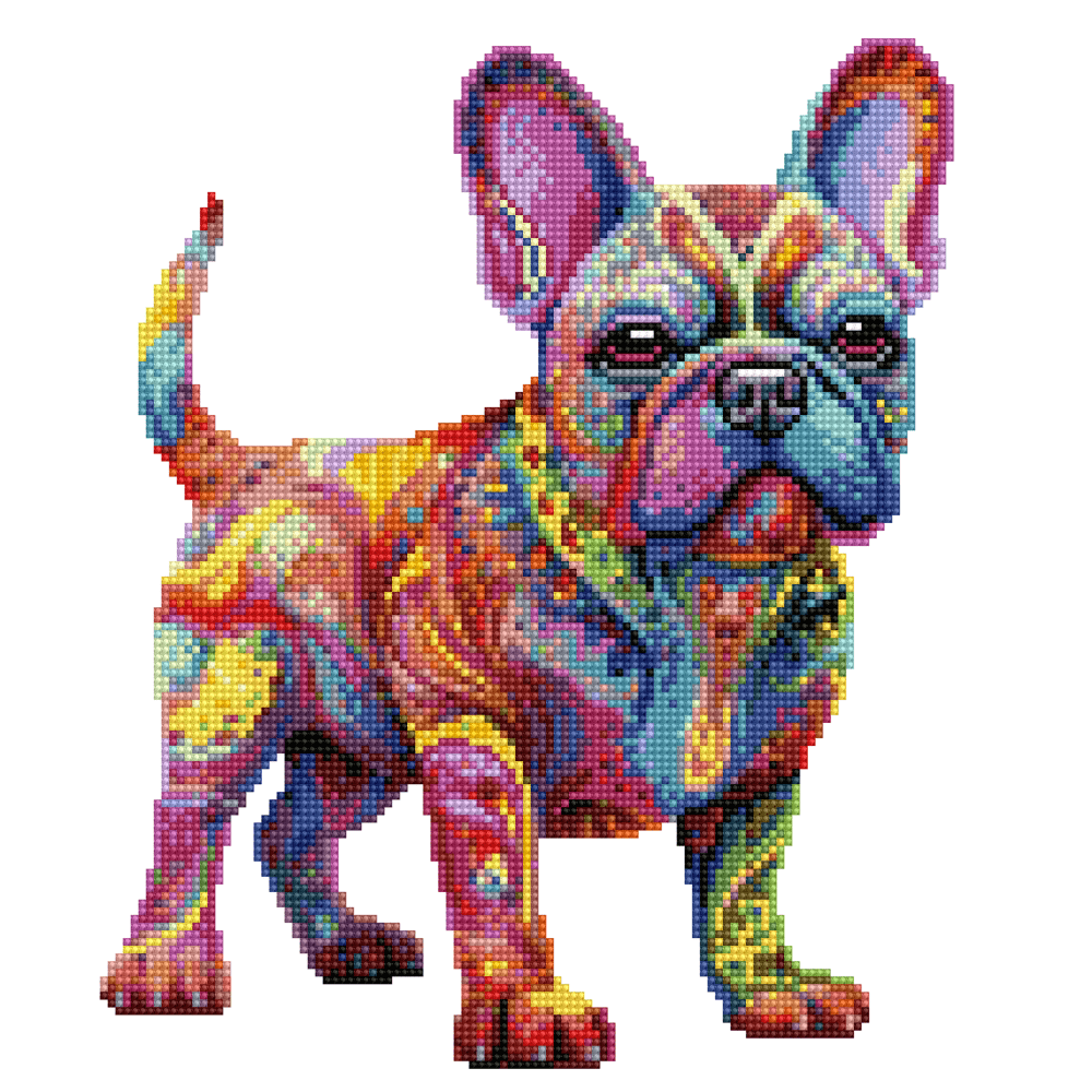 15.7"x15.7" / 40cm x 40cm French Bulldog / Frenchie - Diamond Painting Kit