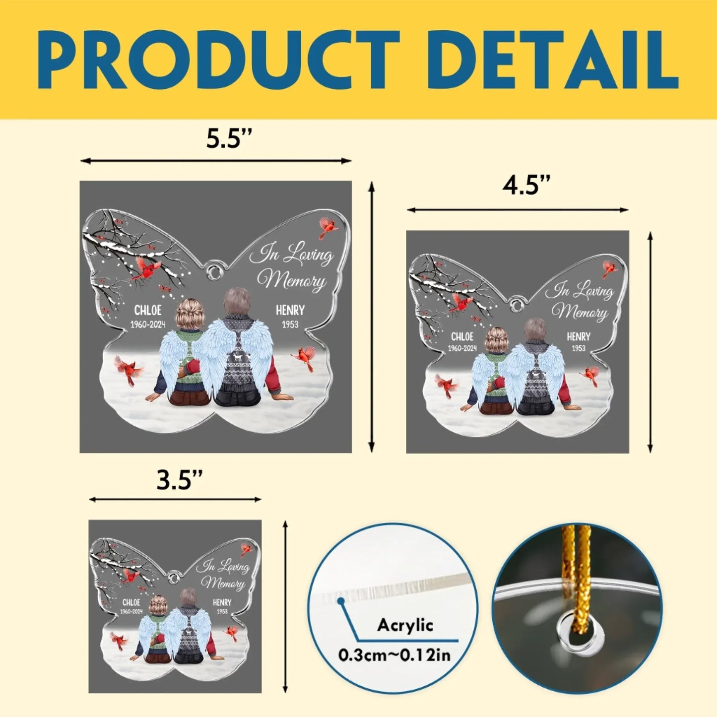 Personalized Ornaments In Loving Memory Mom & Dad - Memorial Gift For Family - Personalized Acrylic Ornament