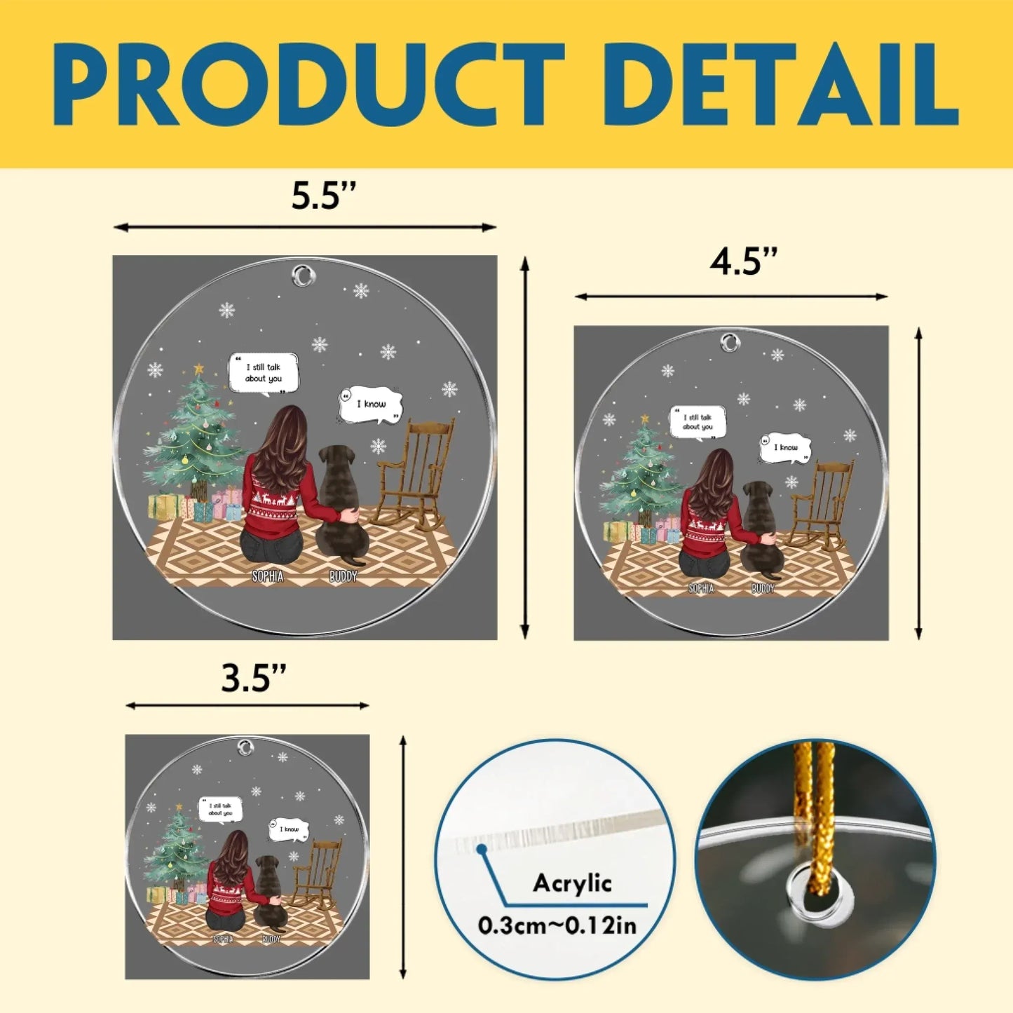 Personalized Ornaments I Miss You I Know - Personalized Pet Memorial Photo Ornament