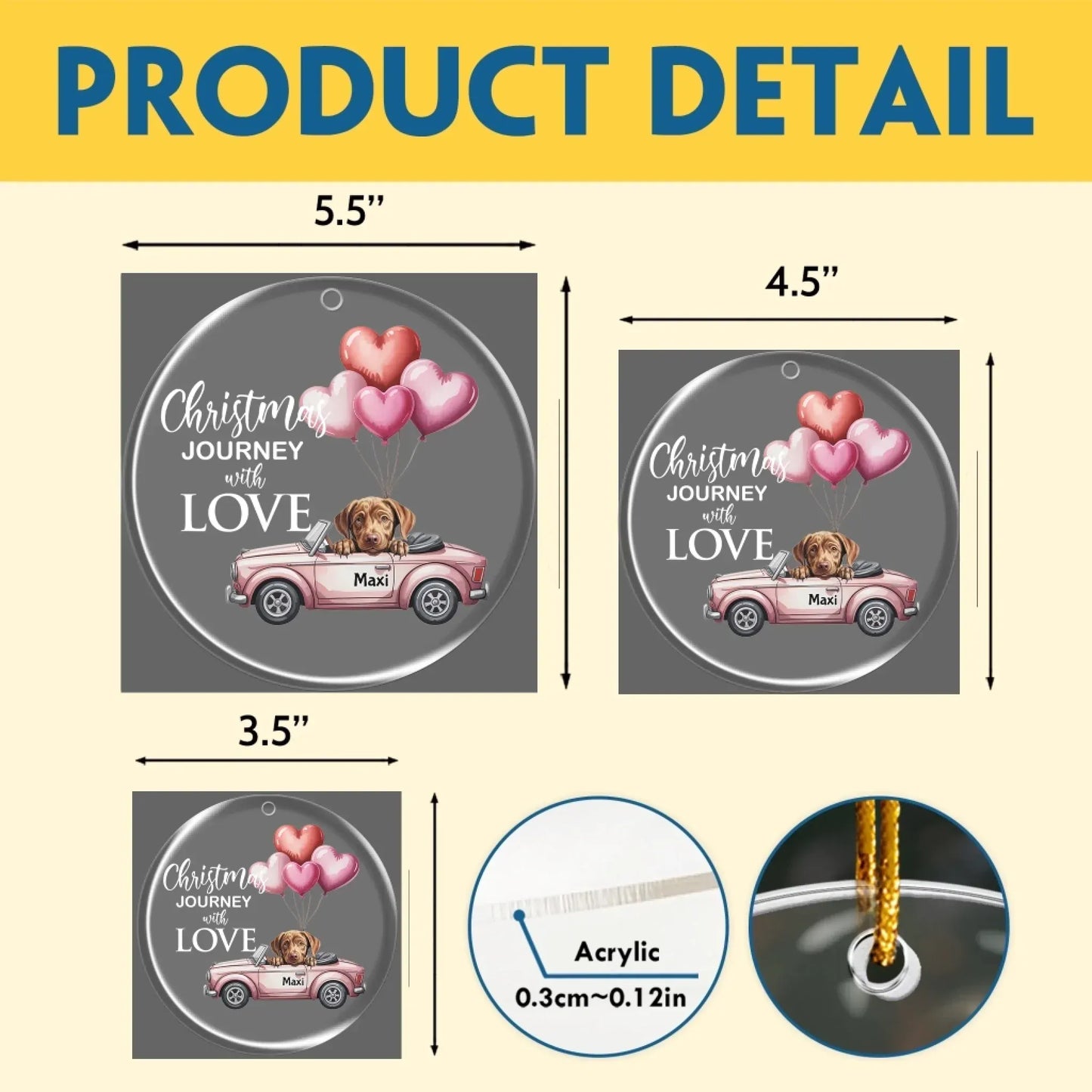 Personalized Ornaments Christmas Journey With Love - Personalized Dog Lovers Acrylic Ornament