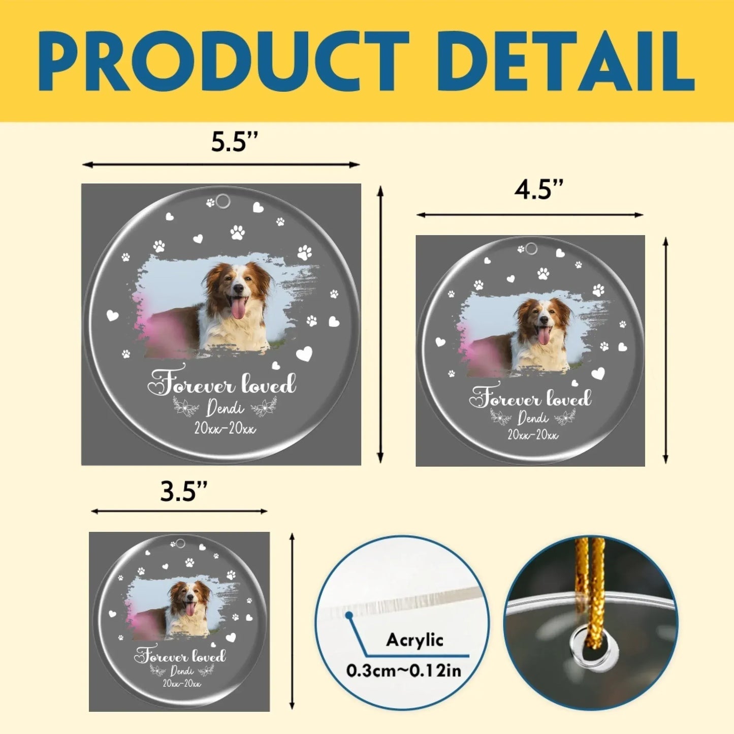 Personalized Ornaments Forever Loved, Forever Missed - Personalized Dog Memorial Photo Acrylic Ornament