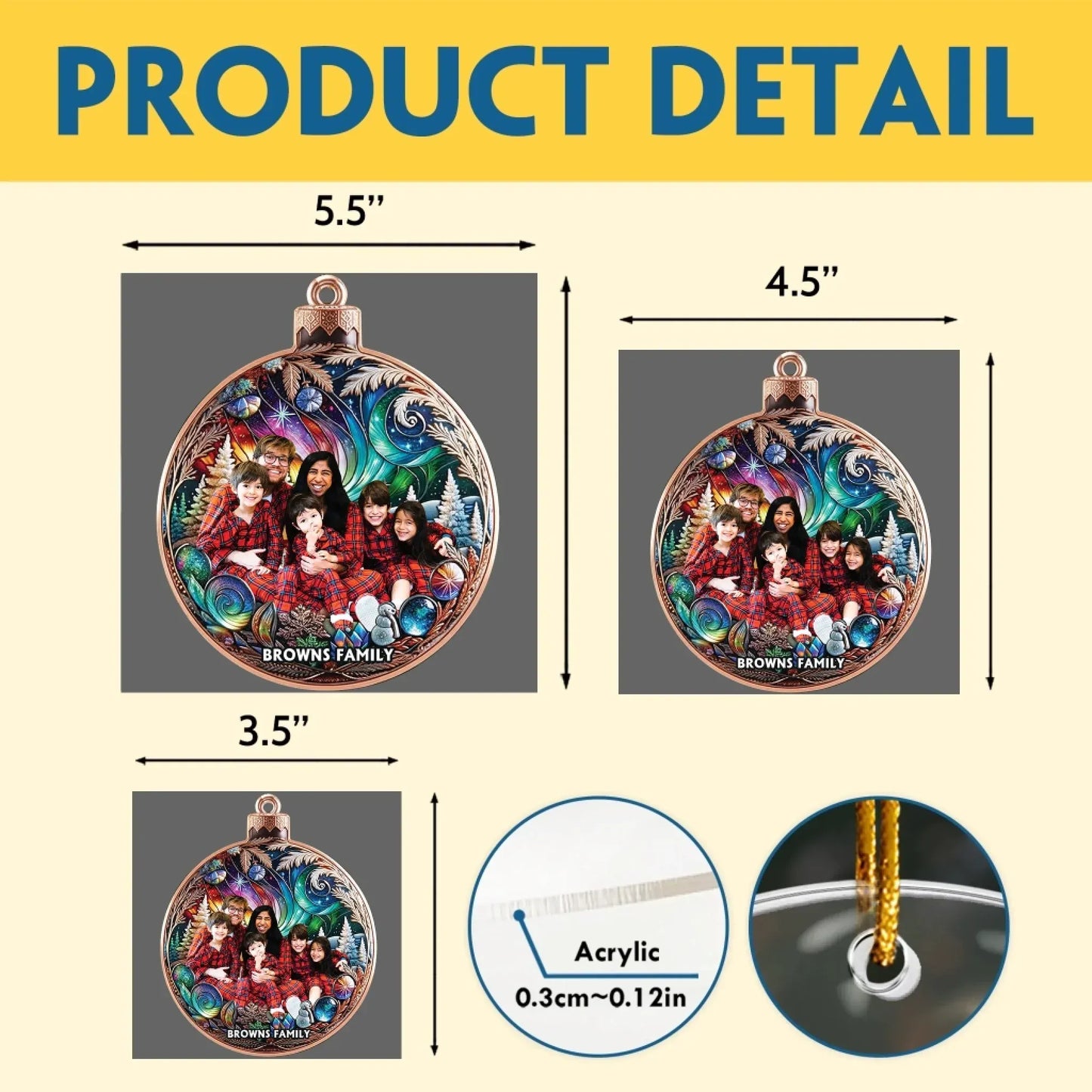 Personalized Ornaments Magical Midnight Winter Forest - Personalized Photo Acrylic Ornament