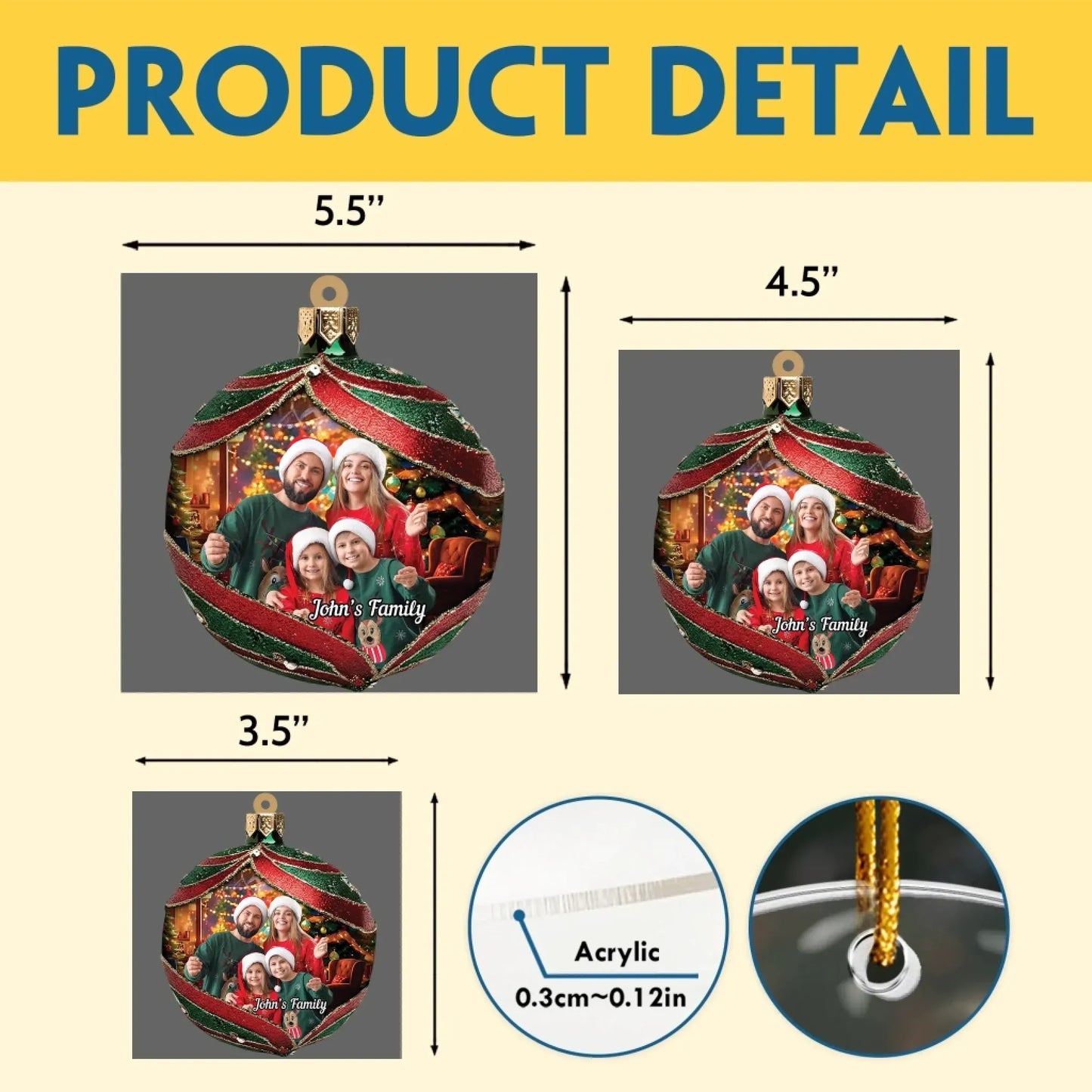 Wrapped Up In Holiday Love - Personalized Photo Acrylic Ornament