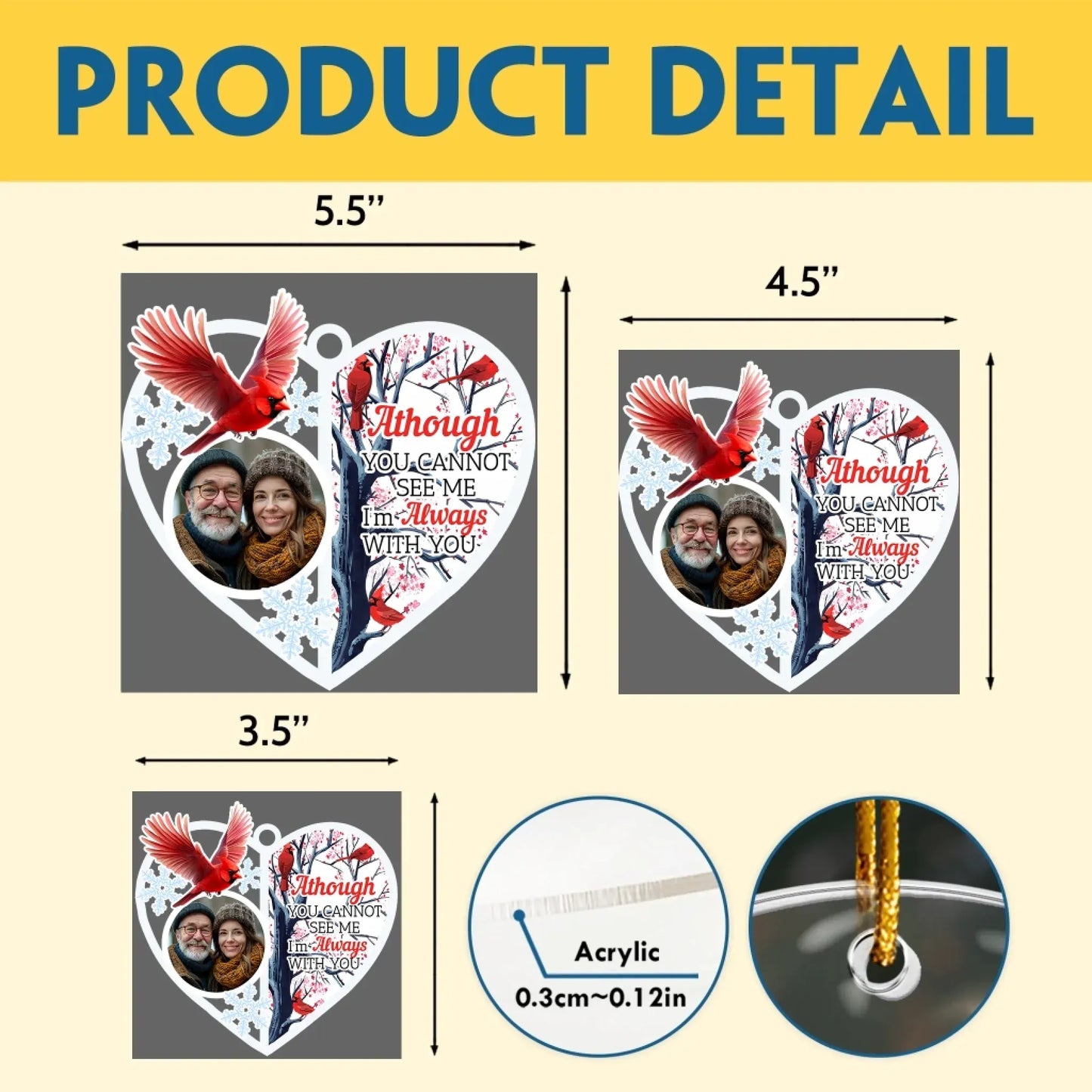 A Message From Heaven - Personalized Memorial Photo Custom Acrylic Ornament