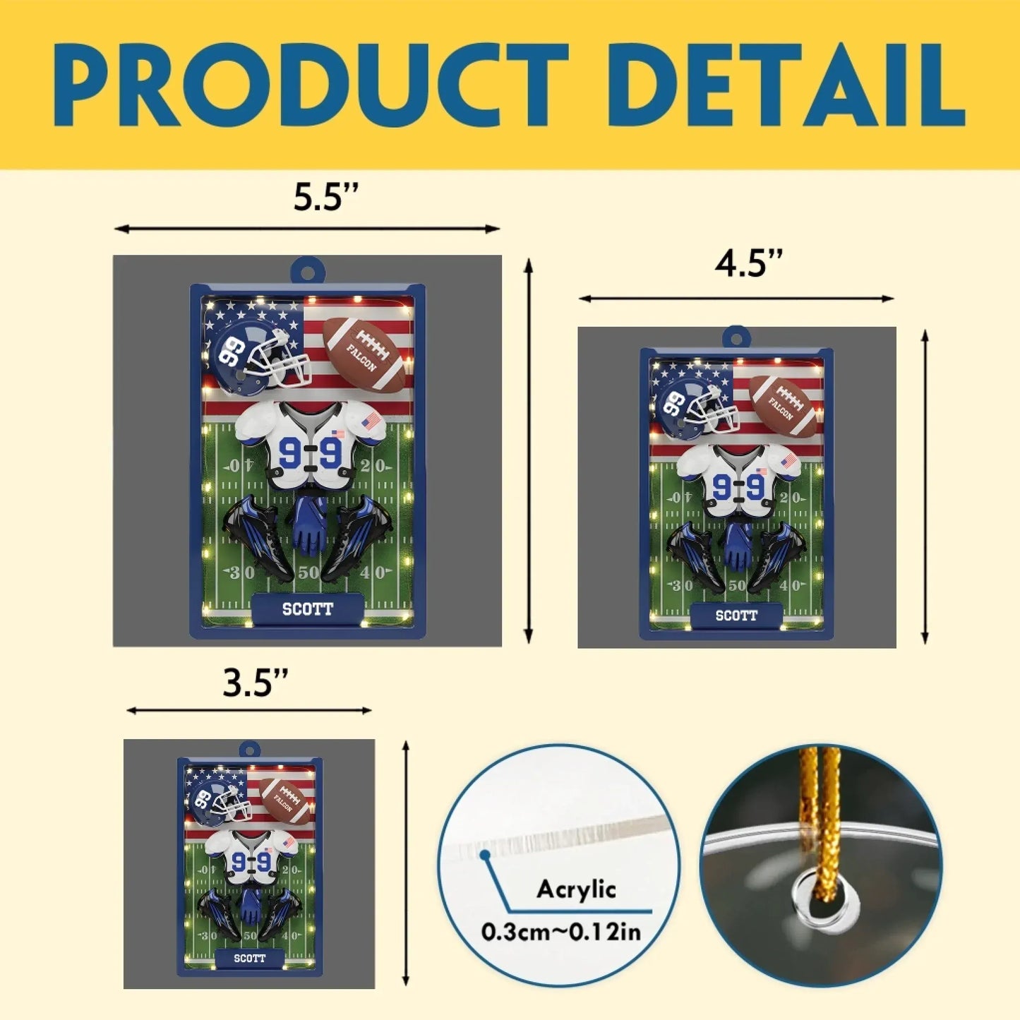 Score Big With This Tribute To Their Passion - Personalized Sport Custom Acrylic Ornament