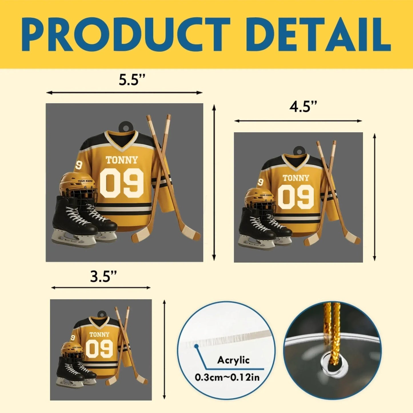 Score A Goal With This Perfect Gift For Hockey Fans - Personalized Sport Custom Acrylic Ornament