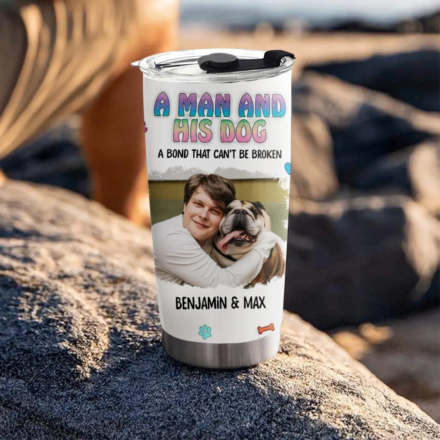Personalized Tumblers A Man and His Dog Photo - Personalized Custom Printed Tumbler