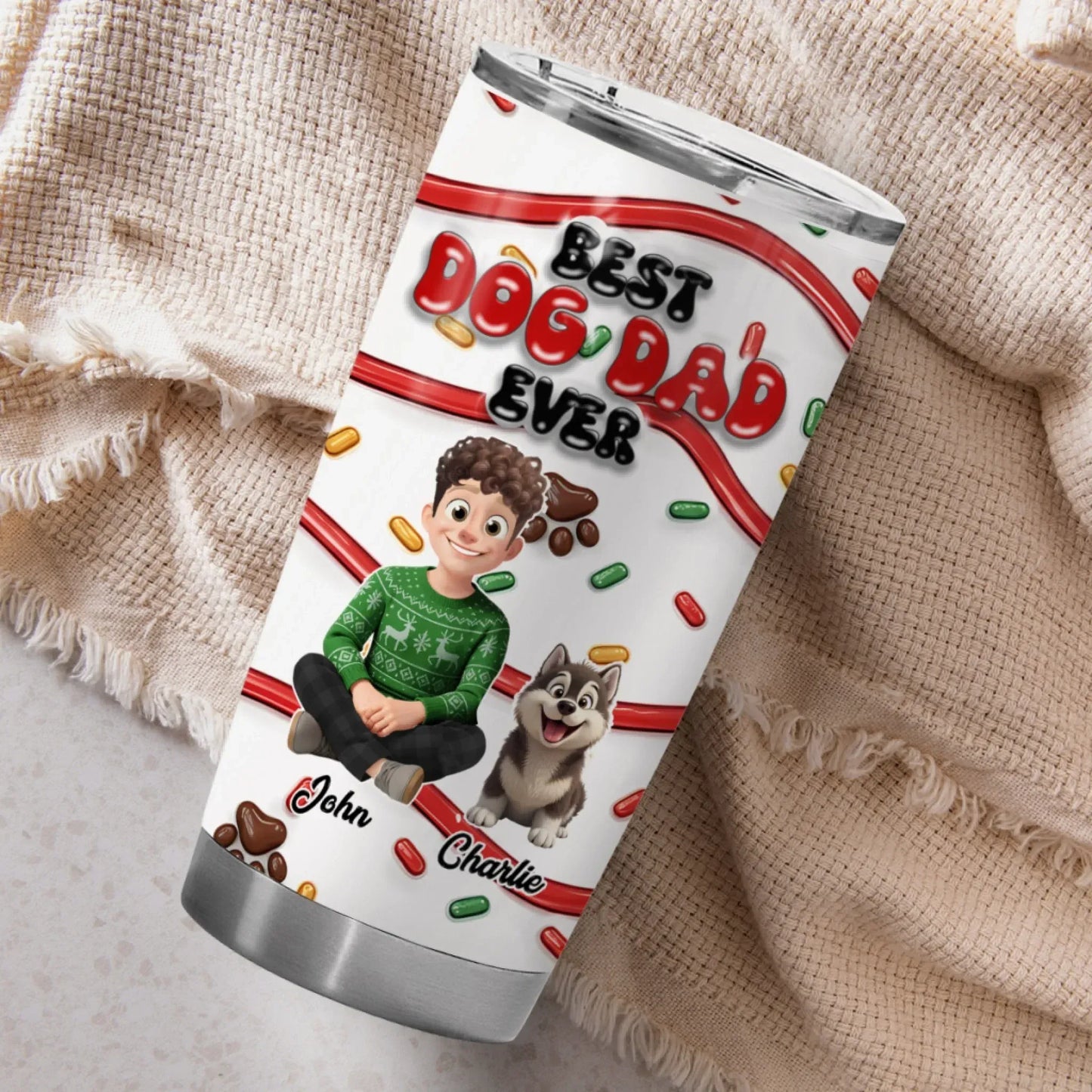 Personalized Tumblers My Greatest Role Is Being A Dog Dad - Personalized Dog Lovers Custom Tumbler