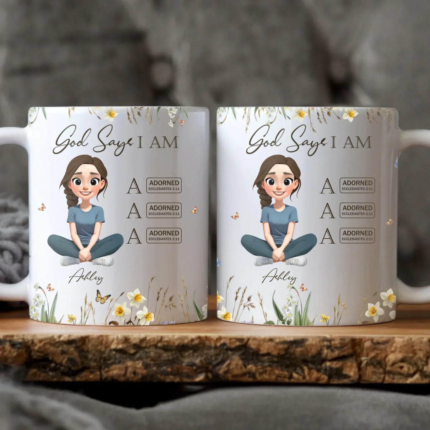 Personalized Mugs MUG / WHITE / 11oz God Says I Am Letter In Bible - Personalized Custom Printed Mug