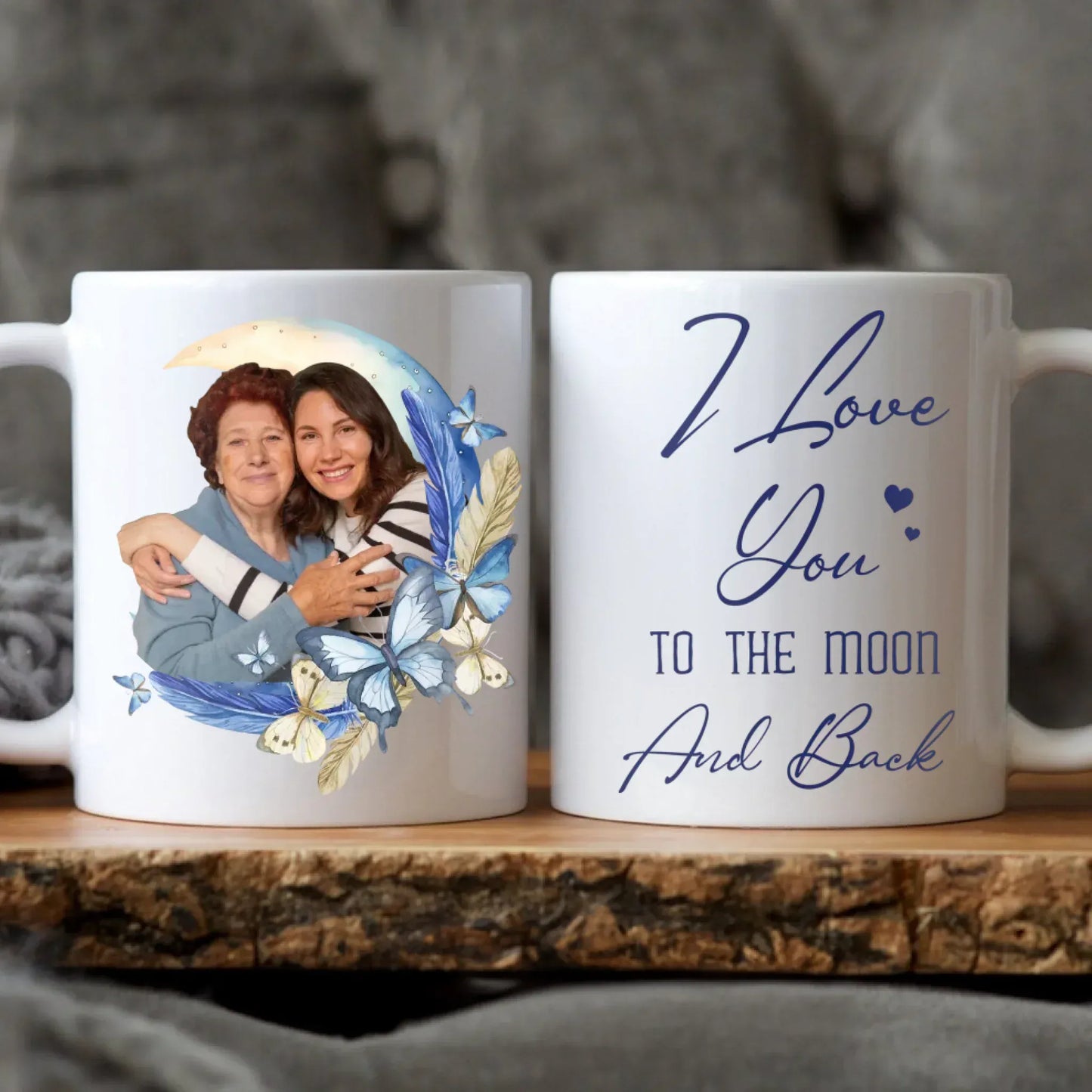 Personalized Mugs MUG / WHITE / 11oz Love You To The Moon & Back - Personalized Custom Photo Printed Mug