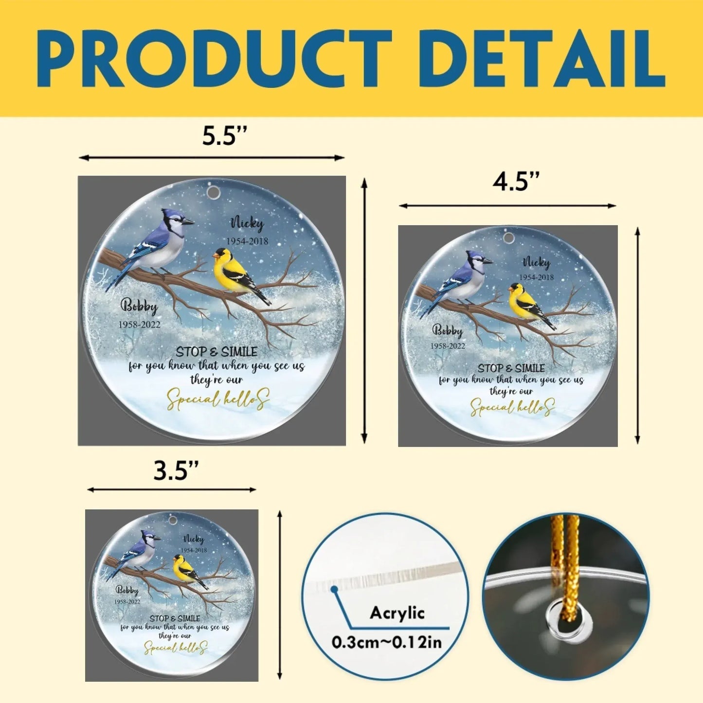 Personalized Ornaments Stop And Smile, For You Know, That When You See Us They's Our Special Hello - Personalized Memorial Day Custom Acrylic Ornament