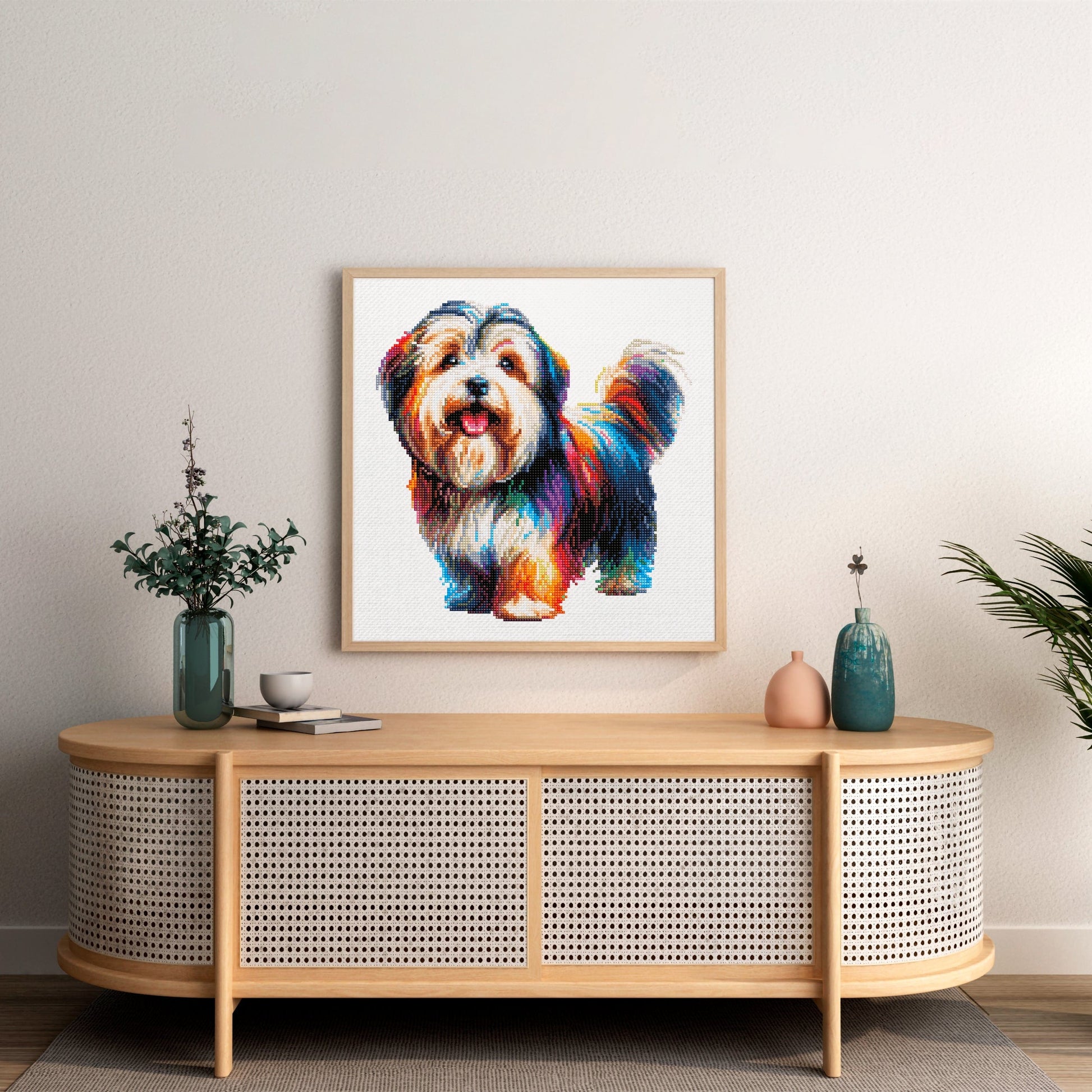 15.7"x15.7" / 40cm x 40cm Tibetan Terrier Dog - Diamond Painting Kit