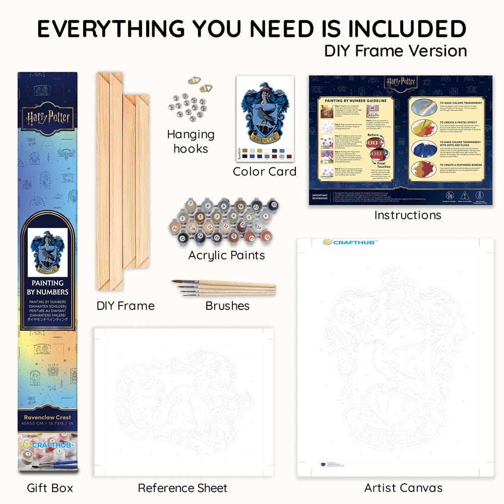 Animal Jigsaw Puzzle > Wooden Jigsaw Puzzle > Jigsaw Puzzle With DIY Wood Frame Ravenclaw Crest - Paint By Numbers Kit