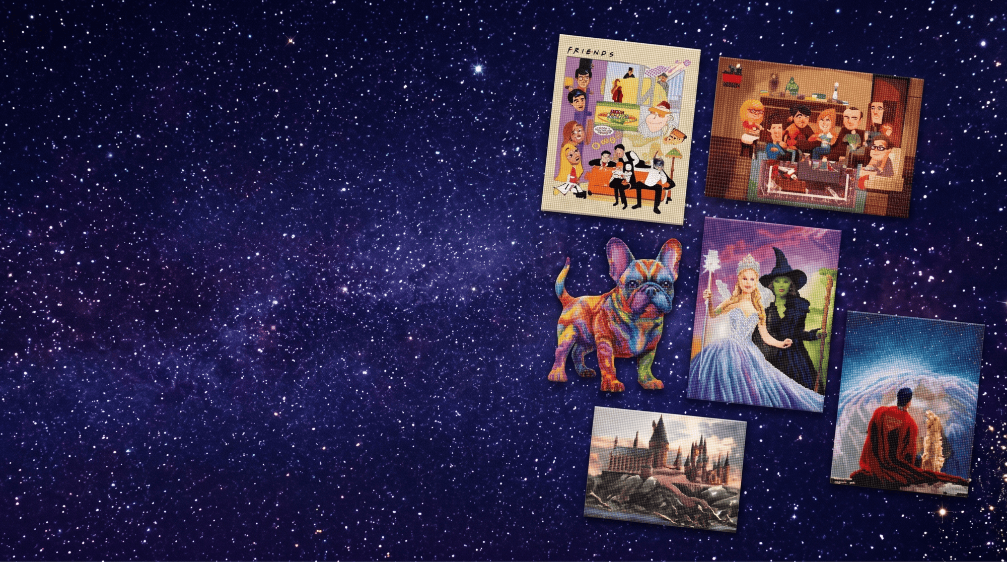 Your favorite characters, in sparkling diamond art.