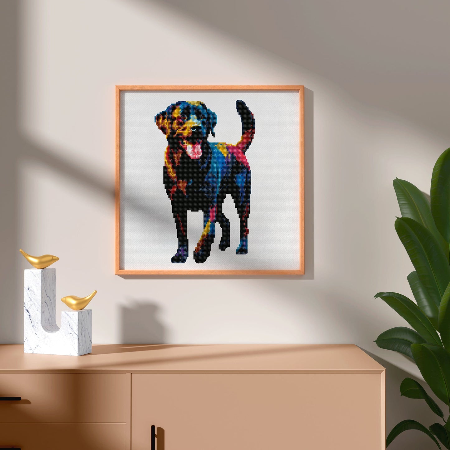 15.7"x15.7" / 40cm x 40cm Black Labrador Dog - Diamond Painting Kit