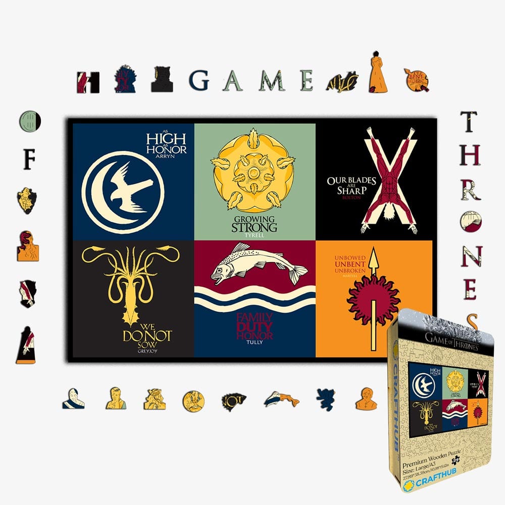 Sigils of the Houses of Westeros Wooden Jigsaw Puzzle