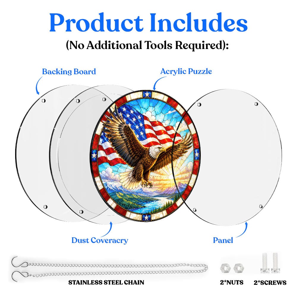 Acrylic Jigsaw Puzzle Acrylic Jigsaw Puzzle Suncatcher - Wings of Liberty