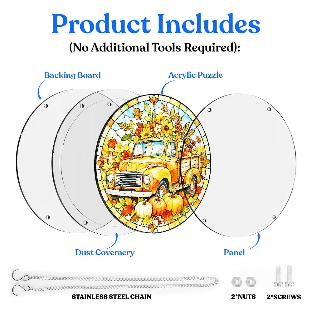 Acrylic Jigsaw Puzzle Acrylic Jigsaw Puzzle Suncatcher - Harvest Truck