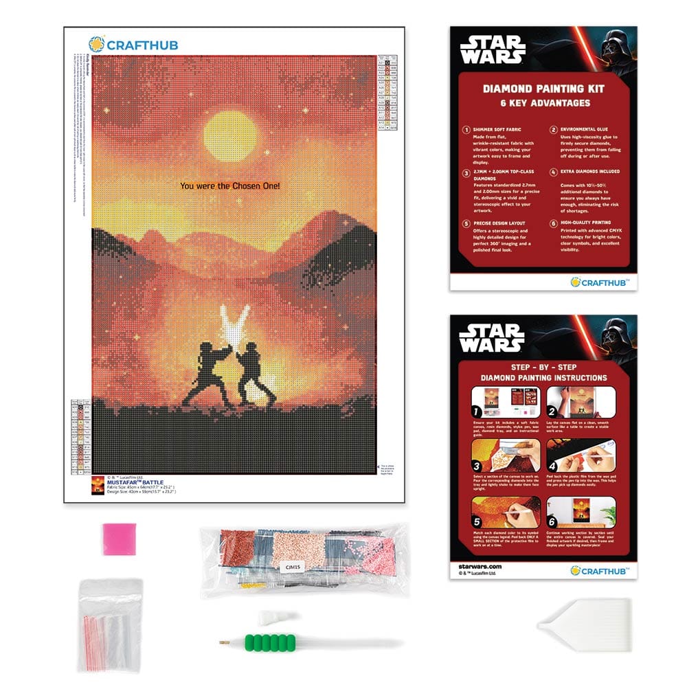 Diamond Painting Kits 15.7" x 23.2" | 40cm x 59cm Mustafar™ Battle - Diamond Painting Kit