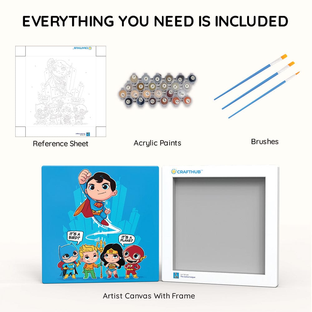 Painting By Numbers Kits 9.8" x 9.8" (25x25cm) Justice League - Paint By Numbers Kit