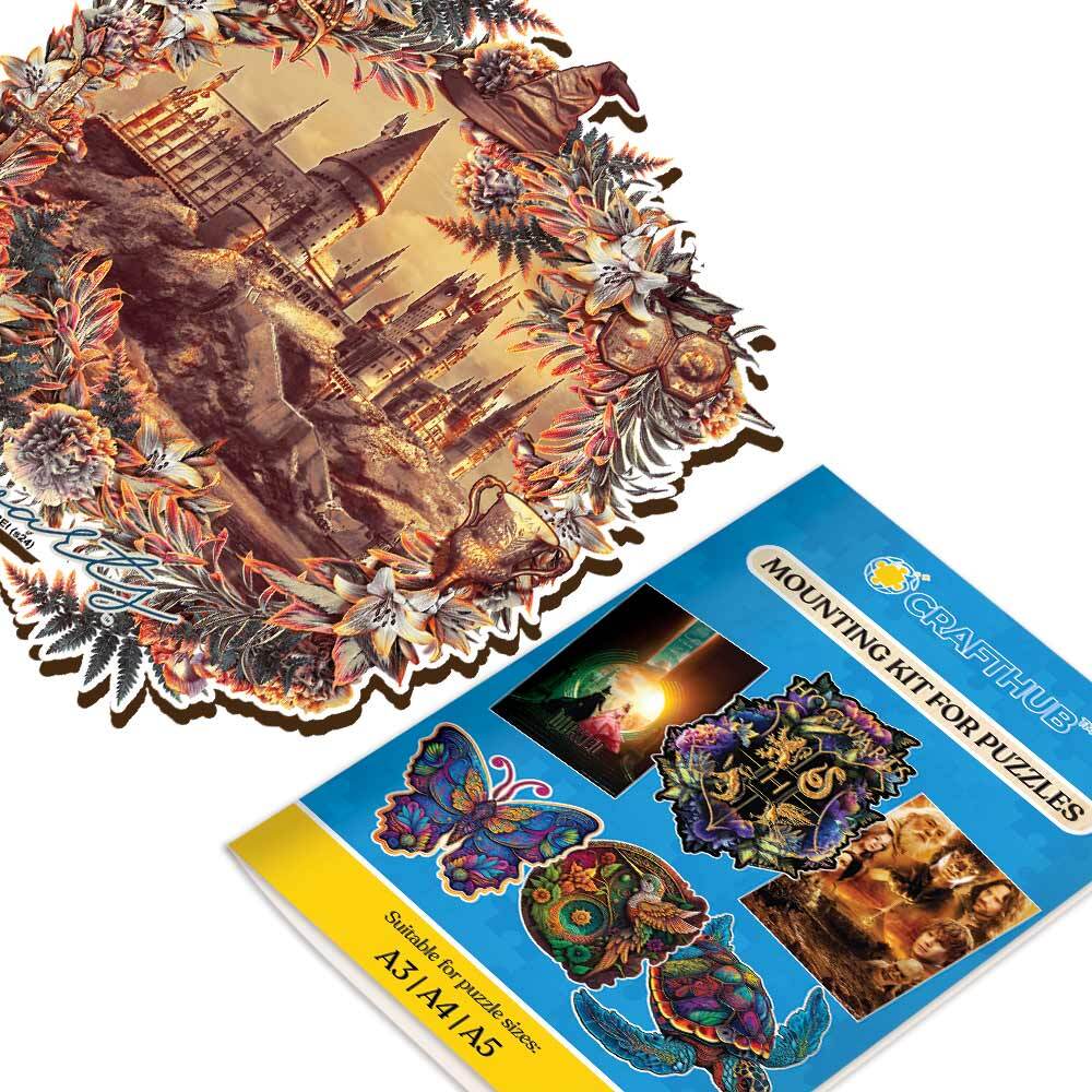Wooden Jigsaw Puzzles A2+ Wooden Gift Box & Mounting Kit - Save $10 Today Harry Potter - Hogwarts Castle - Utilitarian Romance Wooden Jigsaw Puzzle