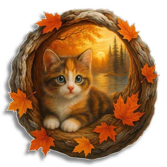 Animal Jigsaw Puzzle > Wooden Jigsaw Puzzle > Jigsaw Puzzle Autumn Kitten - Wooden Jigsaw Puzzle