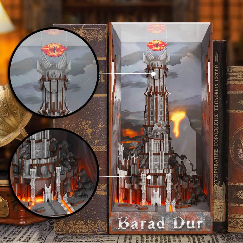 Book Nook Kits 254 Pieces | 17.8×12×24.5 cm (7.0" × 4.7" × 9.6") Barad Dur - DIY Book Nook Kit