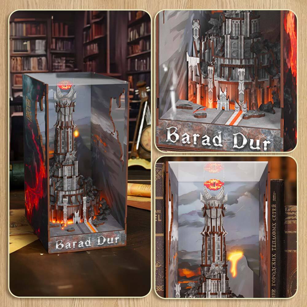 Book Nook Kits 254 Pieces | 17.8×12×24.5 cm (7.0" × 4.7" × 9.6") Barad Dur - DIY Book Nook Kit