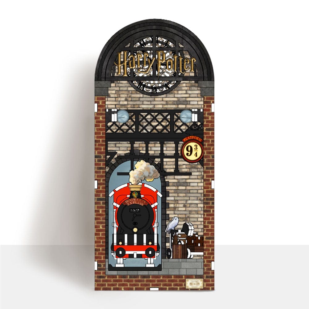 Book Nook Kits 344 Pieces | 10" x 4.3" x 7.1" Platform 9¾: Hogwarts Express Station - DIY Book Nook Kit