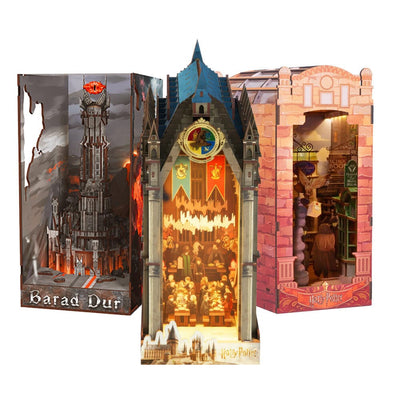 Book Nook Kits Great Hall: 534 Pieces - Diagon Alley: 237 Pieces - Barad Dur: 254 Pieces 3-Pack DIY Book Nook Kit Set: Harry Potter The Great Hall, Diagon Alley, The Lord of the Rings: Barad Dur