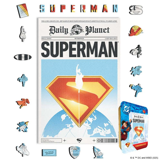 Animal Jigsaw Puzzle > Wooden Jigsaw Puzzle > Jigsaw Puzzle A4 + Wooden Gift Box Superman Daily Planet - Wooden Jigsaw Puzzle