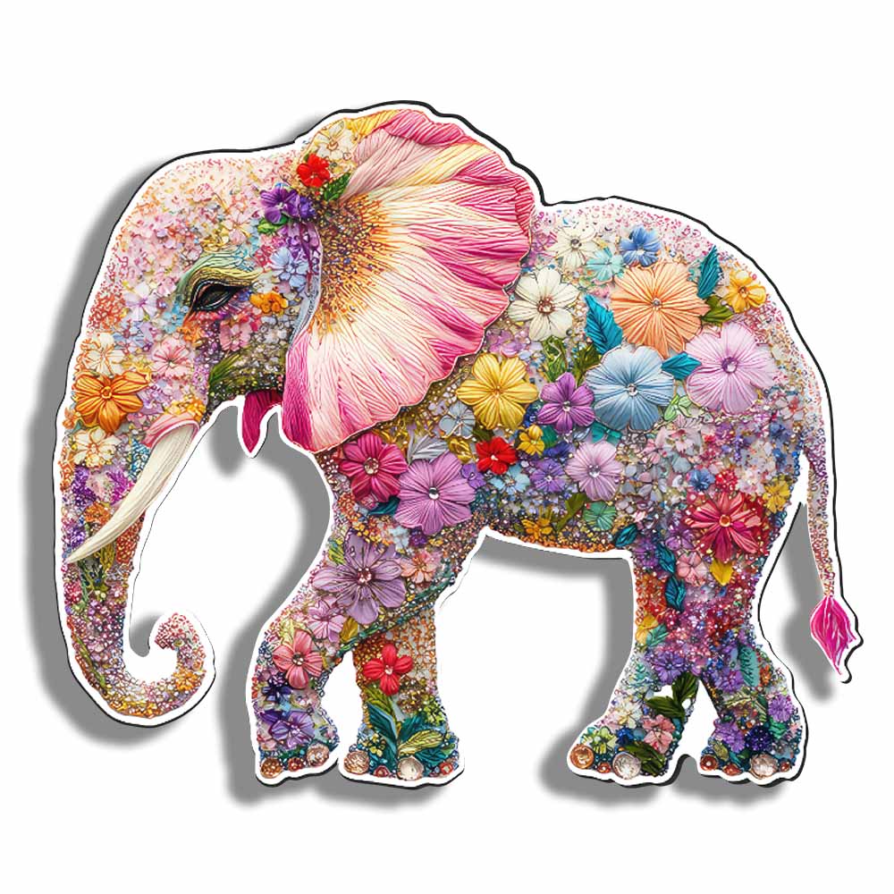 Animal Jigsaw Puzzle > Wooden Jigsaw Puzzle > Jigsaw Puzzle Crochet Elephant - Jigsaw Puzzle