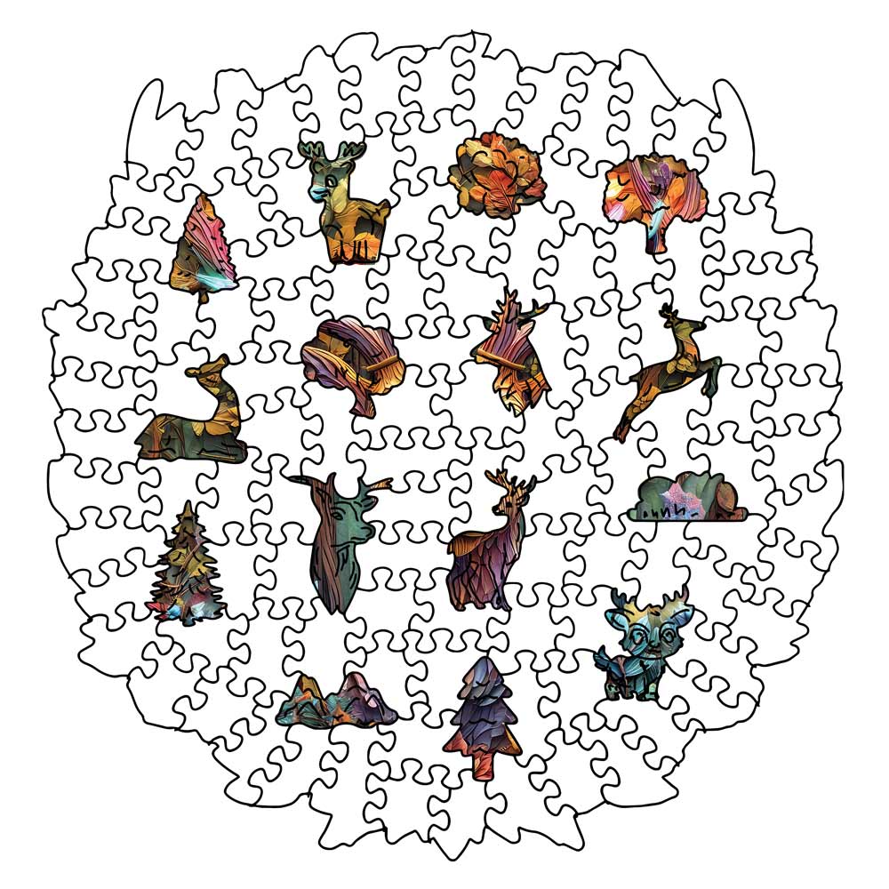 Animal Jigsaw Puzzle > Wooden Jigsaw Puzzle > Jigsaw Puzzle Vibrant Deer - Jigsaw Puzzle