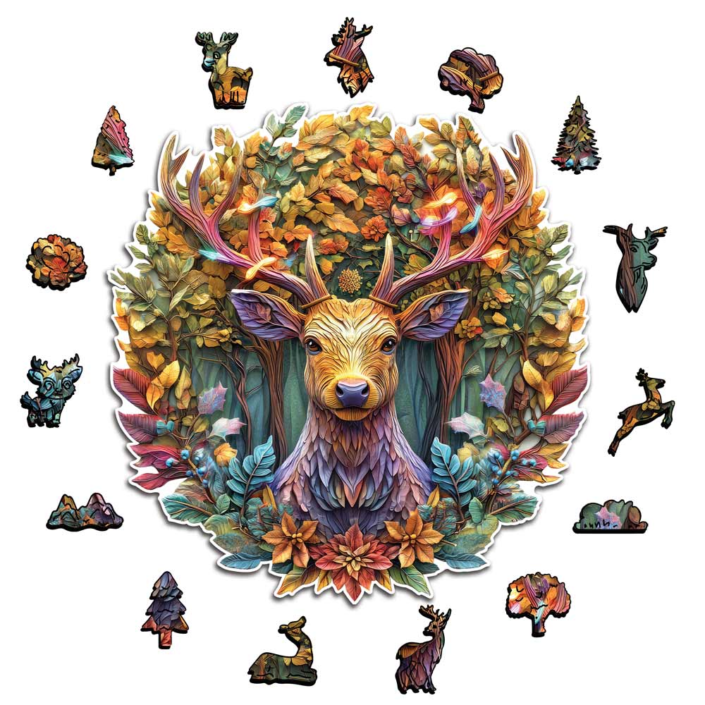 Animal Jigsaw Puzzle > Wooden Jigsaw Puzzle > Jigsaw Puzzle A5 Vibrant Deer - Jigsaw Puzzle