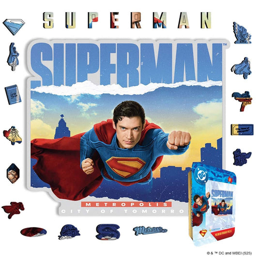 Animal Jigsaw Puzzle > Wooden Jigsaw Puzzle > Jigsaw Puzzle A4 + Wooden Gift Box Superman Go Higher - Wooden Jigsaw Puzzle