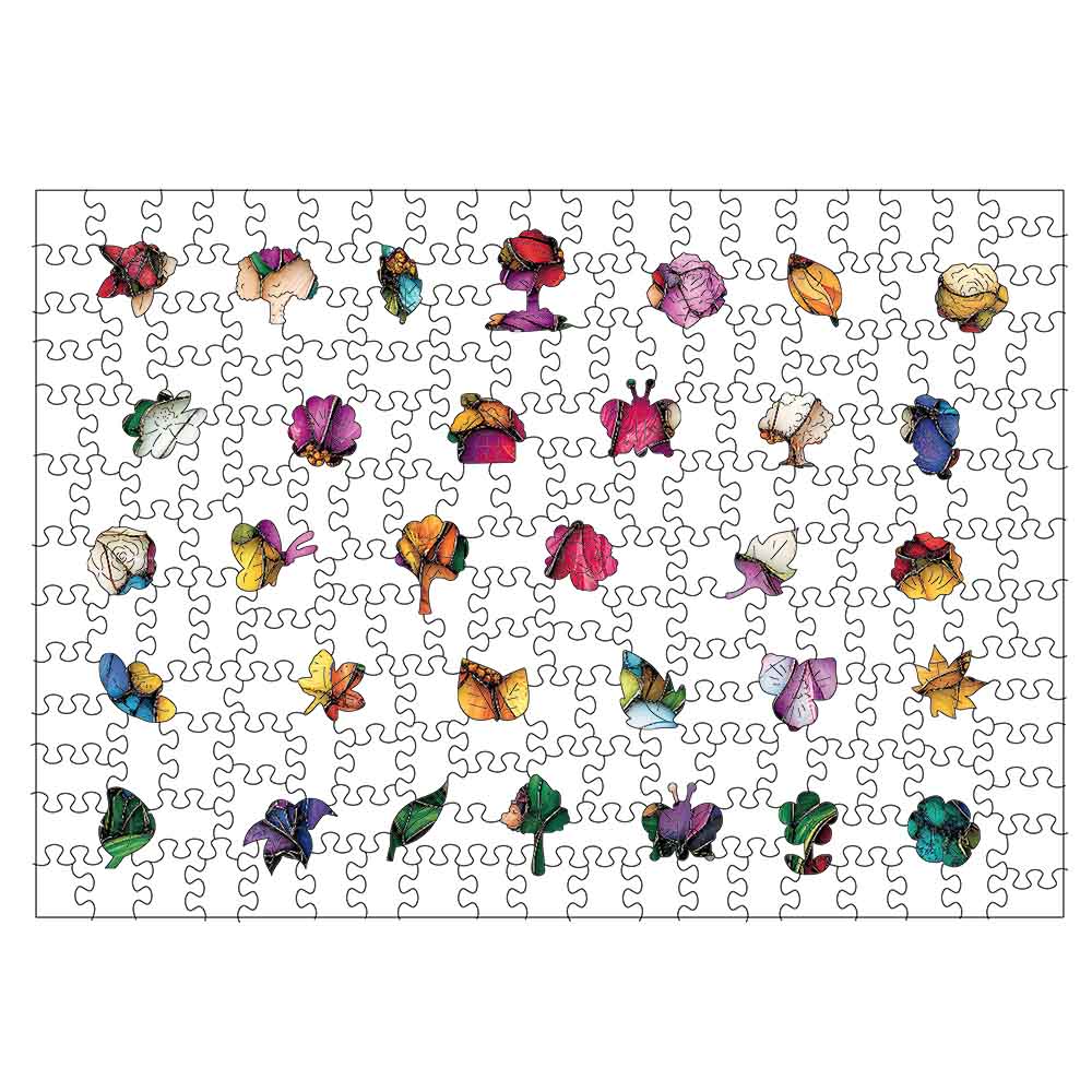 Animal Jigsaw Puzzle > Wooden Jigsaw Puzzle > Jigsaw Puzzle Stained Glass Flowers - Jigsaw Puzzle