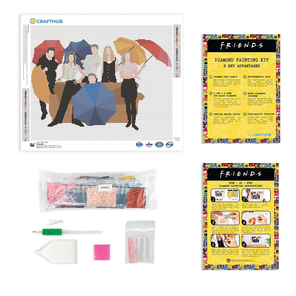 17.7" x 21.7" / 45cm x 55cm Friends - Diamond Painting Kit