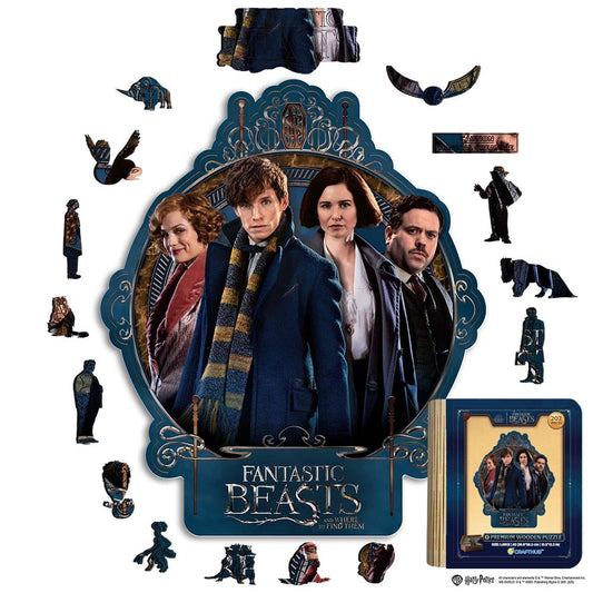 Animal Jigsaw Puzzle > Wooden Jigsaw Puzzle > Jigsaw Puzzle A4 + Wooden Gift Box The Wizarding Crew - Wooden Jigsaw Puzzle