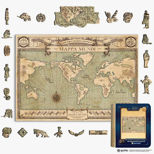 Animal Jigsaw Puzzle > Wooden Jigsaw Puzzle > Jigsaw Puzzle A4 + Wooden Gift Box Mappa Mundi World Map - Wooden Jigsaw Puzzle